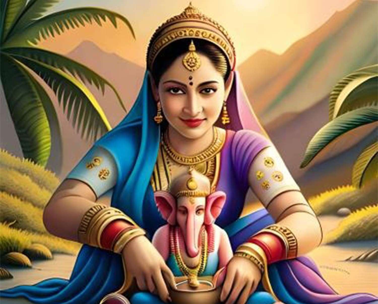 From Sandalwood to Divinity: The Captivating Story of Lord Ganesha's Birth Lord ganesha Images Shree Ganesha pics Shree Ganesha and Parvati