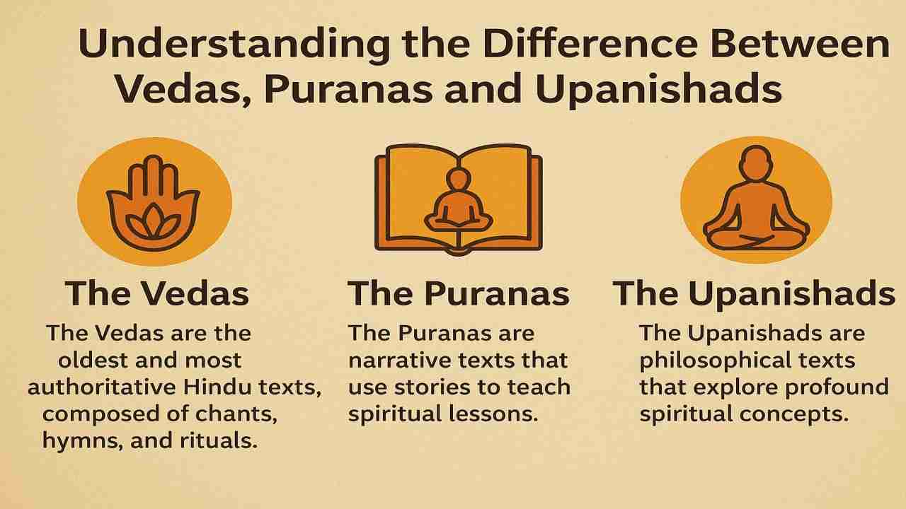 difference between Vedas Puranas and Upanishads