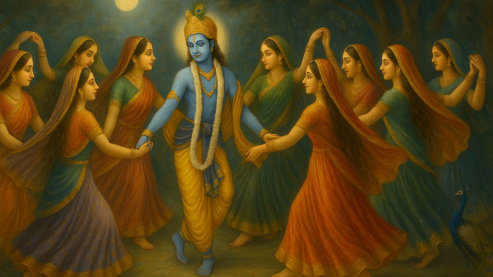 Shri Krishna doing Raasleela कृष्ण जन्माष्टमी 2025 कृष्ण की 10 प्रसिद्ध लीलाएं जो आज भी प्रेरणा देती हैं