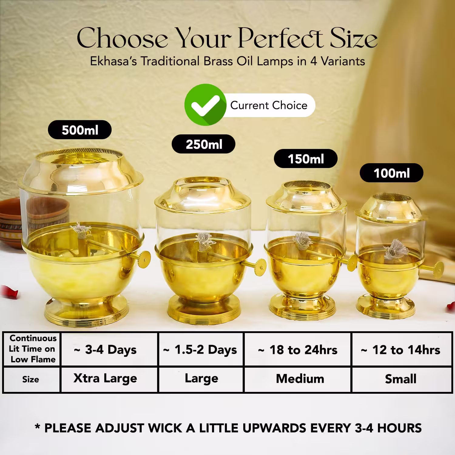 Akhand Jyot Diya with Adjustable Bati Knob, Wick Lifting Screw Lever, Glass Cover (Large Size, 250 ml Oil Capacity, Stay Lit for 48 Hours, Wick Included, Authentic Borosilicate) 3 Akhand Jyot Diya with Adjustable Bati Knob, Wick Lifting Screw Lever, Glass Cover (Large Size, 250 ml Oil Capacity, Stay Lit for 48 Hours, Wick Included, Authentic Borosilicate) - Image 3