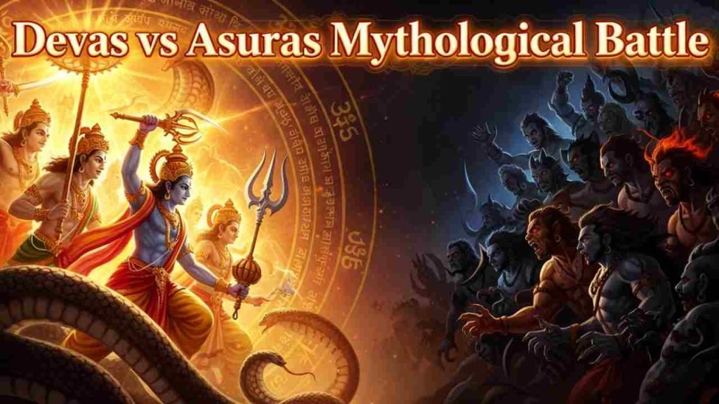 Devas vs Asuras Mythological Battle