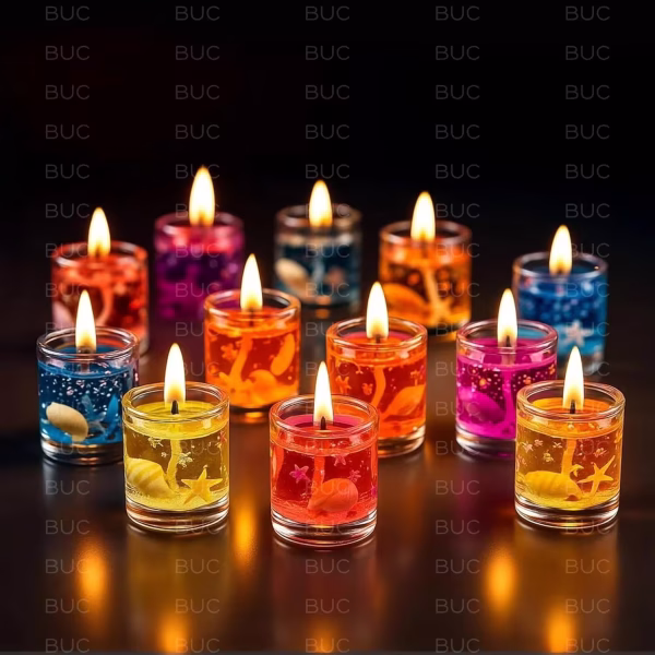 Gel Tea Light Candles Multicolor Eco-Friendly Wax Candle Decorative Diwali & Festival Lights Home Décor & Gifting (Pack of 6) - Image 2