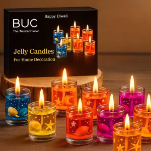 Gel Tea Light Candles Multicolor Eco-Friendly Wax Candle Decorative Diwali & Festival Lights Home Décor & Gifting (Pack of 6)