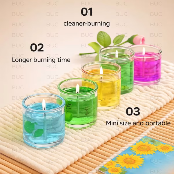 Gel Tea Light Candles Multicolor Eco-Friendly Wax Candle Decorative Diwali & Festival Lights Home Décor & Gifting (Pack of 6) - Image 5