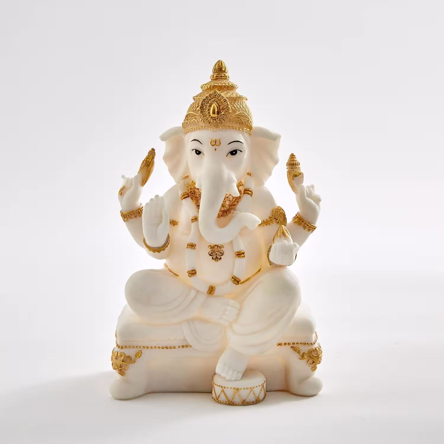 Multicolour Textured Polyresin Sitting Ganesha Figurine 6 Multicolour Textured Polyresin Sitting Ganesha Figurine - Image 6