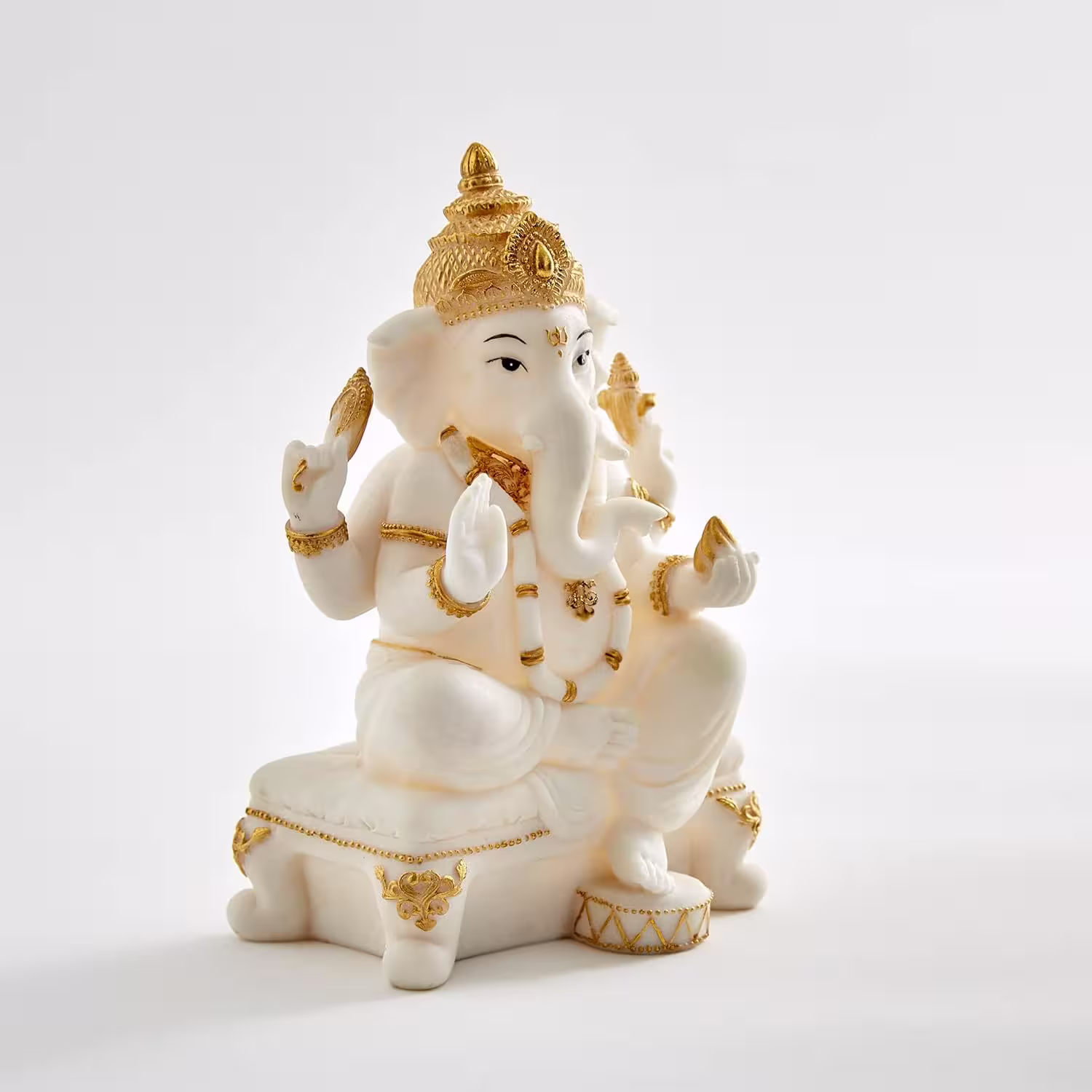 Multicolour Textured Polyresin Sitting Ganesha Figurine 5 Multicolour Textured Polyresin Sitting Ganesha Figurine - Image 5