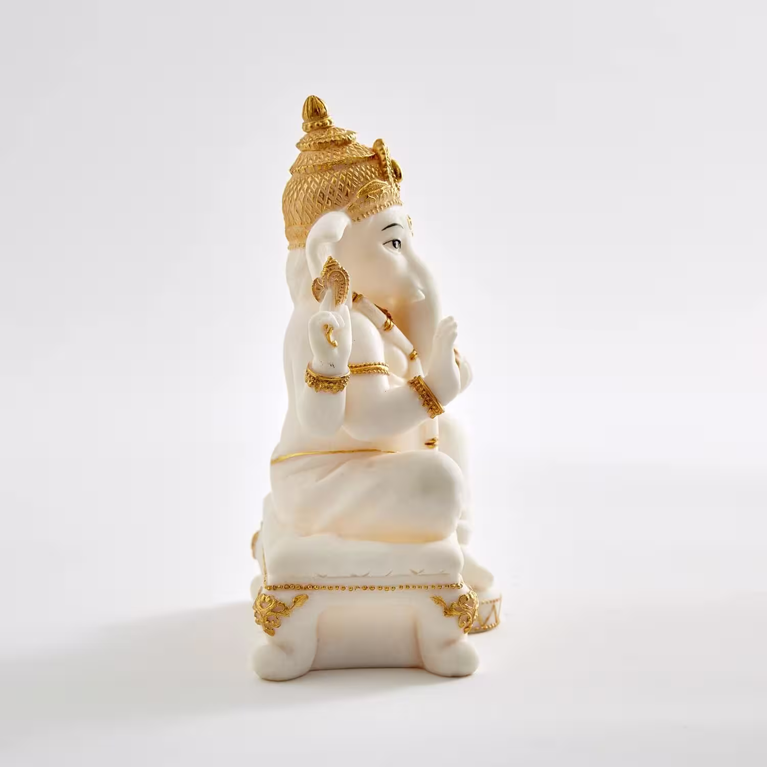 Multicolour Textured Polyresin Sitting Ganesha Figurine 4 Multicolour Textured Polyresin Sitting Ganesha Figurine - Image 4