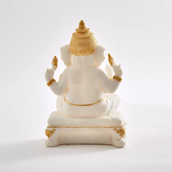 Multicolour Textured Polyresin Sitting Ganesha Figurine - Image 3