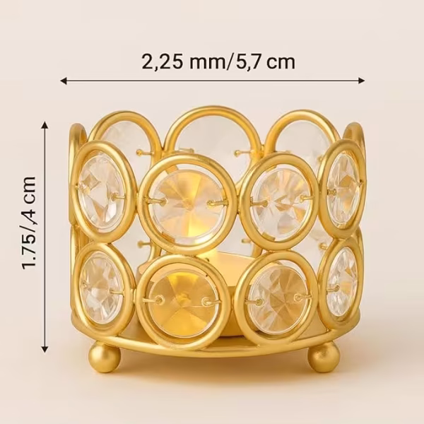 Tealight Candle Holder for Home Decoration, Small T Lites Diya Votives -  (Gold (Pack of 4) - Image 5