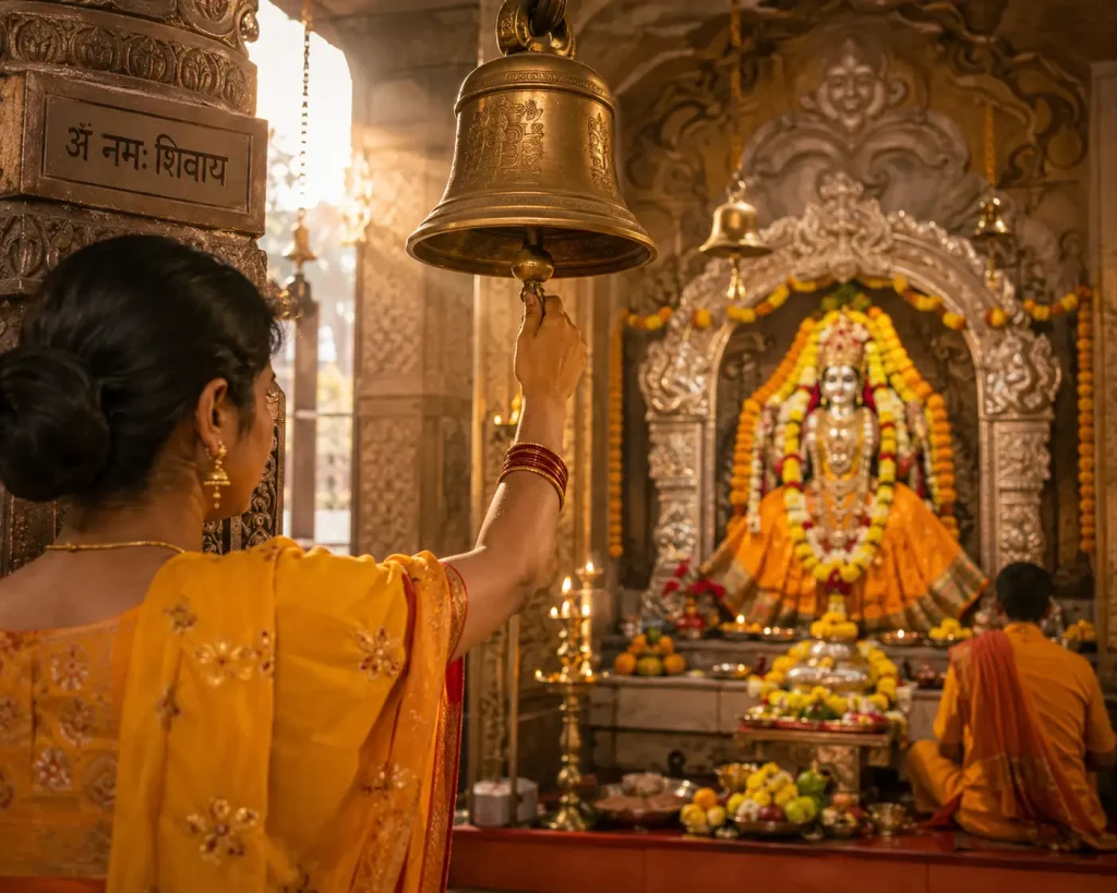 Why do Hindus ring bells in temples
