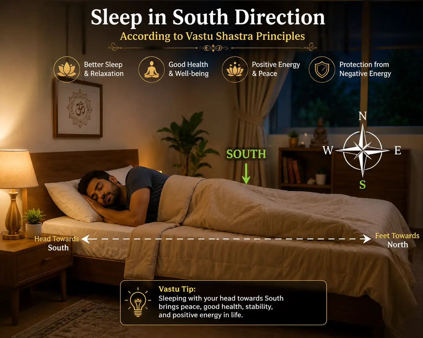 Why should we not sleep facing north