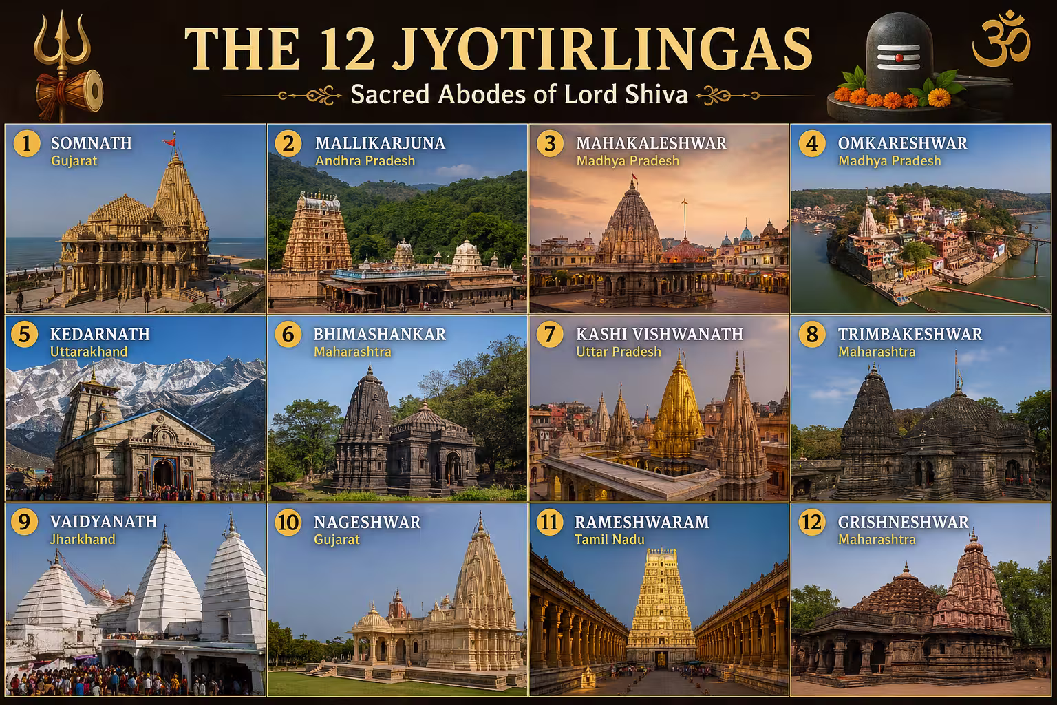 The Mystery of the 12 Jyotirlingas: Divine Manifestations of Lord Shiva