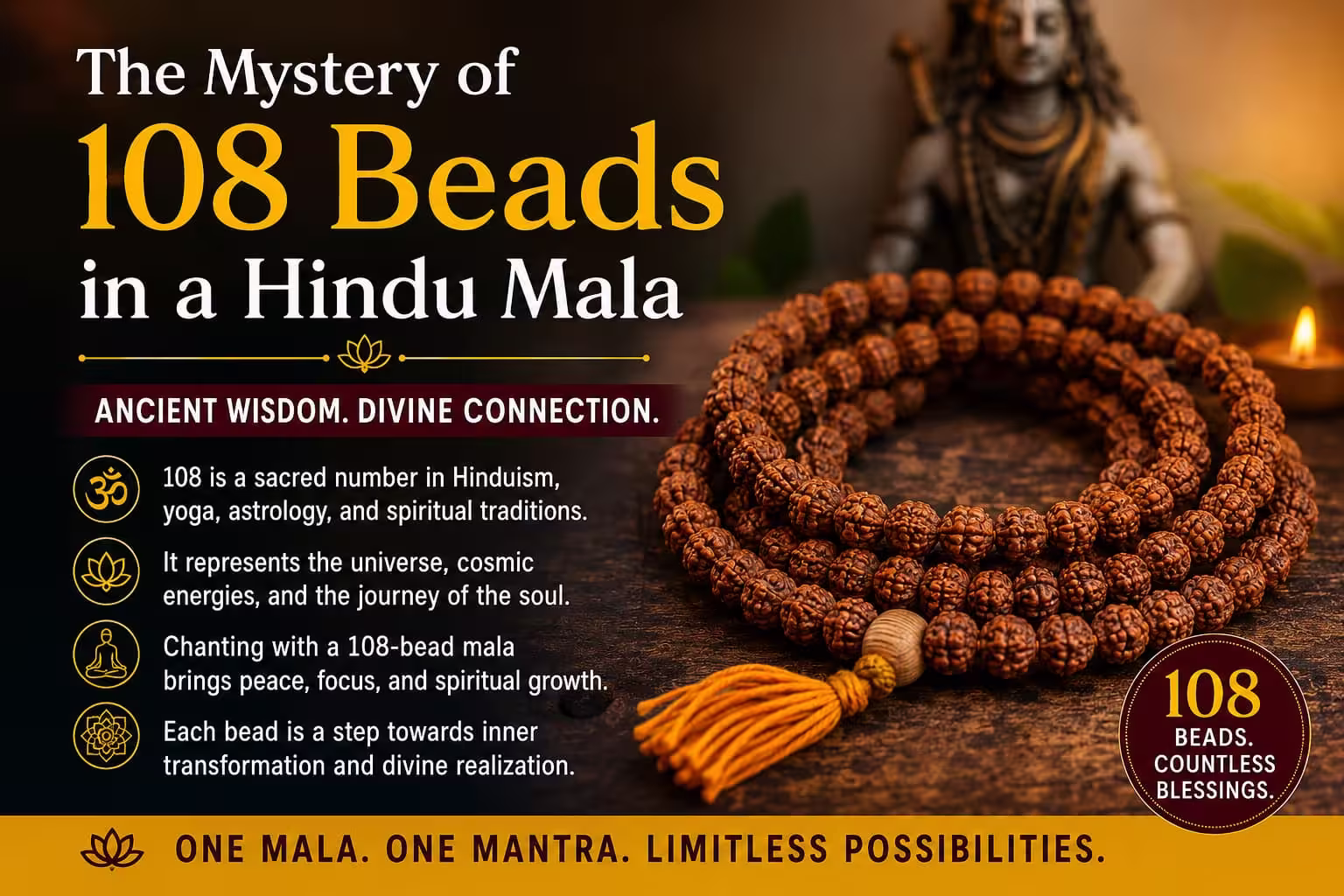 The Mystery of the 108 Beads in a Hindu Mala: Spiritual Significance and Ancient Secrets