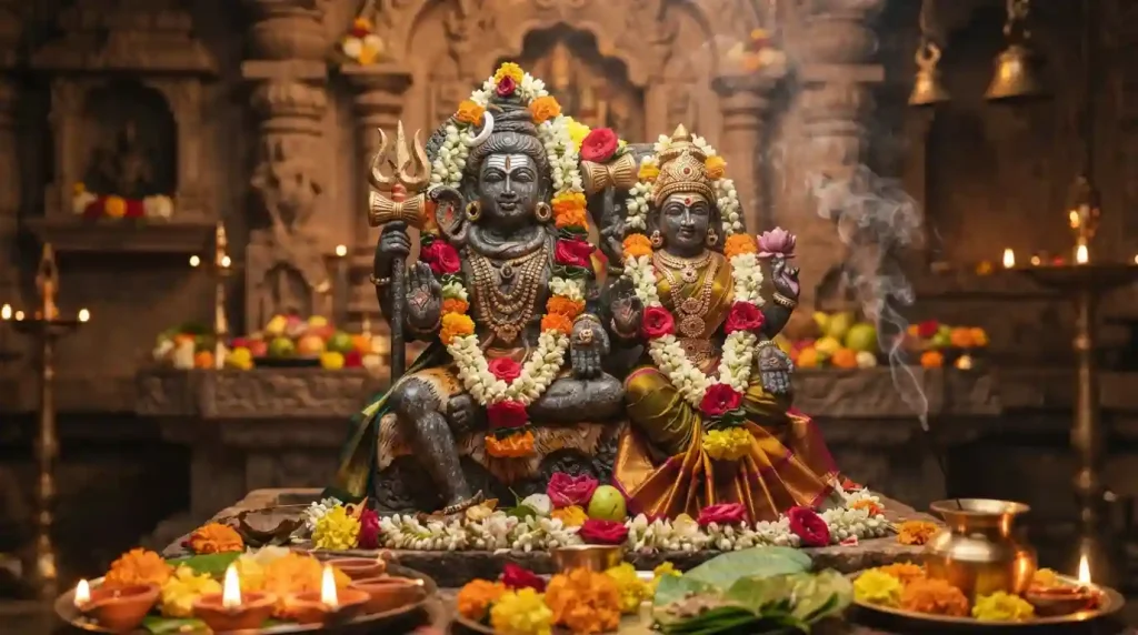 Traditional depiction of Lord Shiva and Goddess Parvati for Hariyali Teej 2026