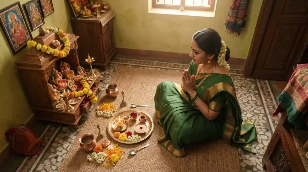 Traditional depiction of Lord Shiva and Goddess Parvati for Hariyali Teej